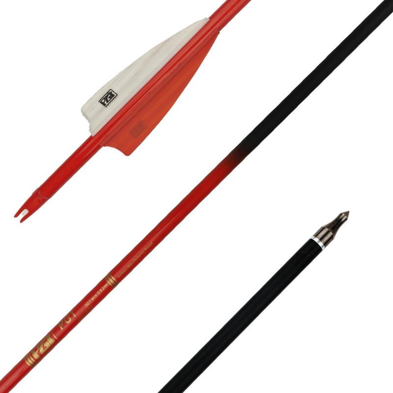 PG1ARCHERY 30Inch Carbon Arrows for Hunting Archery Removable Tips Spine 400 with 3“ Vanes Suit for Compound & Recurve Bow (Pack of 12) - Image 5